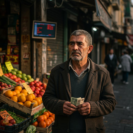 Portrait of an old man in the streets of Barcelona.の素材