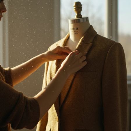 Close up of a mannequin with a coat on a mannequinの素材
