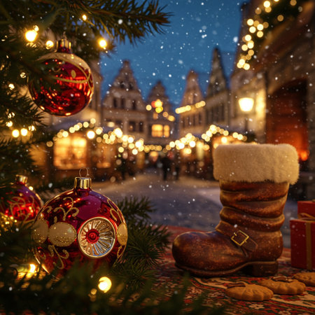 Traditional Christmas market in the old town of Tallinn, Estonia.の素材