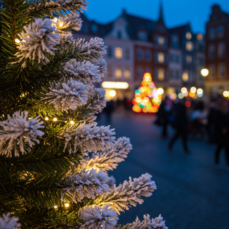Christmas market in the old town of Gdansk, Poland.の素材