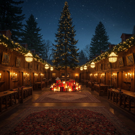 Christmas market in the old town of Kislovodsk, Russiaの素材