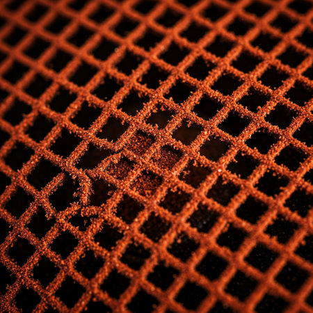 abstract background of metal grid, close-up, shallow depth of fieldの素材