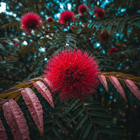 Red flower of bottle brush tree, Callistemon speciosusの素材