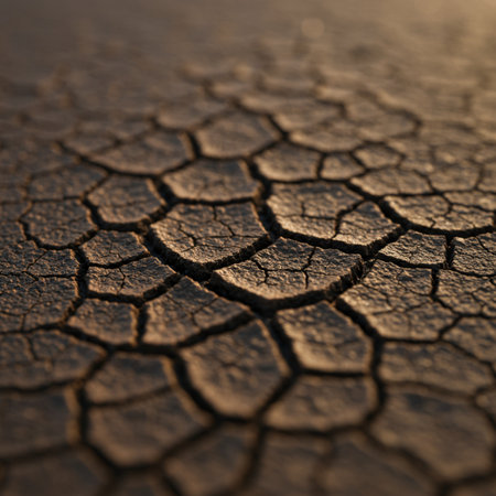Dry cracked earth background. Global warming, climate change concept.の素材