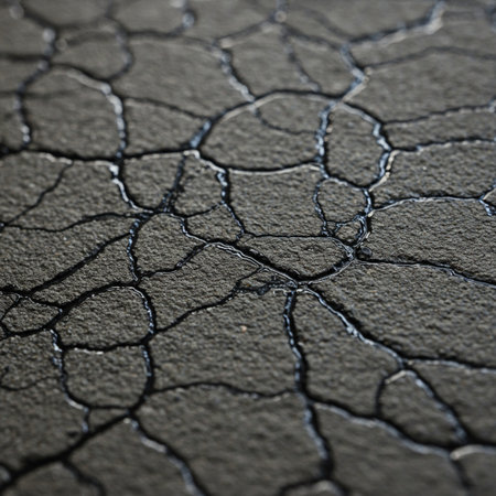 Cracks in the ground as an abstract background. Macro shot.の素材