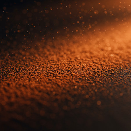 abstract background of golden glitter bokeh defocused lights and shadowの素材