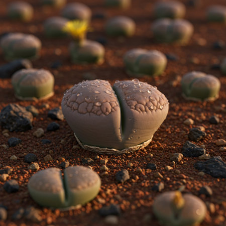 3D illustration of a cactus in the desert with sand and stonesの素材
