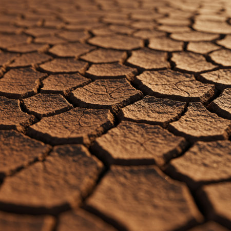 Dry and cracked earth in the desert. Global warming concept.の素材