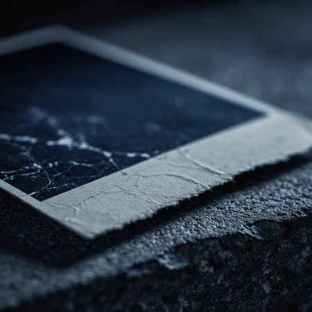 Old photo frame on dark background. Shallow depth of field. Toned.の素材