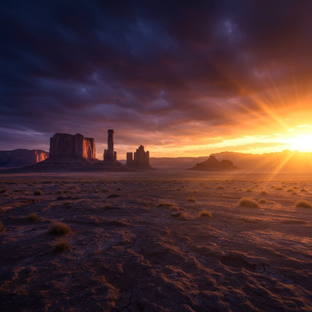 Monument Valley in Utah, USA at sunrise. Landscape photographyの素材