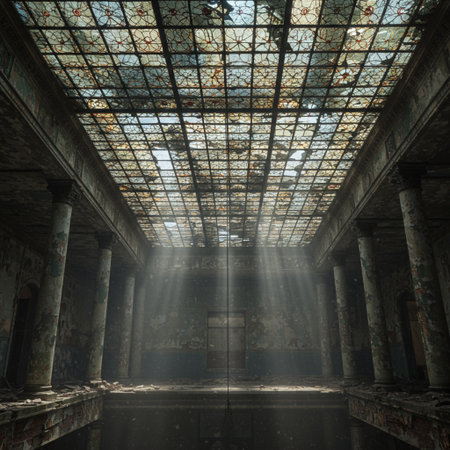 Ruins of a very heavily polluted industrial factory, place was known as one of the most polluted towns in Europe.の素材