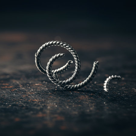 Metal ring on rustic wooden background. Shallow depth of field. Toned.の素材