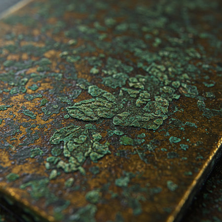 close up of old book cover with floral pattern on it, shallow depth of fieldの素材
