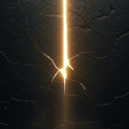 Lightning crack on black background. Lighting effect. 3D renderingの素材