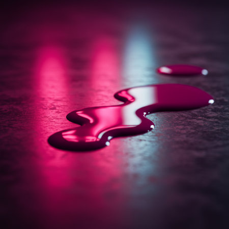 Paint dripping on the floor. Abstract background. 3D rendering.の素材