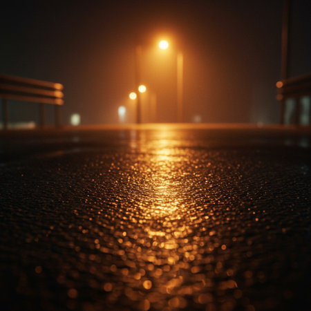 Road in the foggy night. Abstract background. 3d renderingの素材