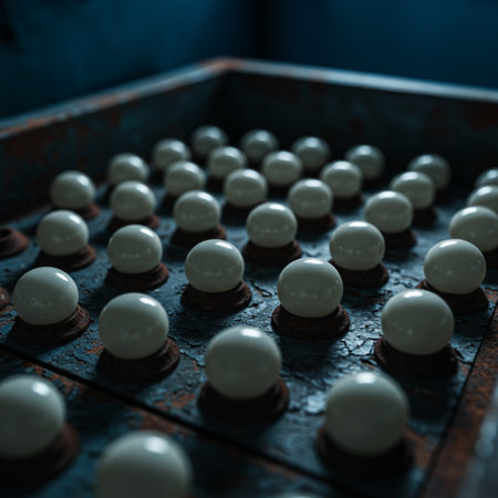 Close up of white chess pieces on wooden board. Selective focus. Toned.の素材