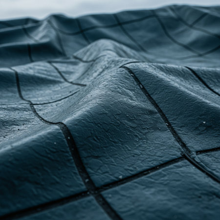 Closeup of a beach towel on the seashore. Toned.の素材