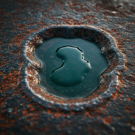 Rusty metal surface with water drop. Abstract grunge background.の素材