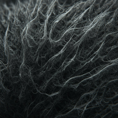 Close up of a woolen fabric texture. Shallow depth of field.の素材