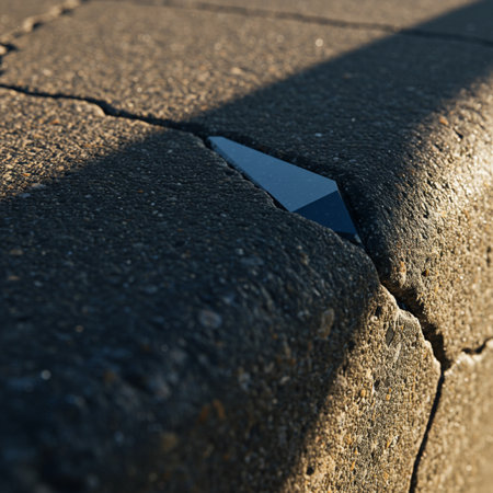 broken asphalt in the city as a background, closeup of photoの素材