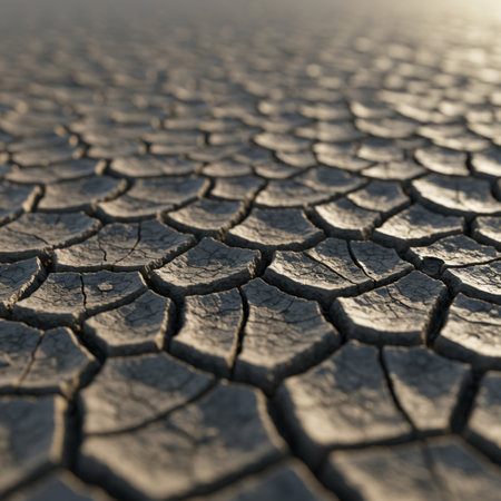 Dry cracked earth background. Global warming and climate change concept.の素材