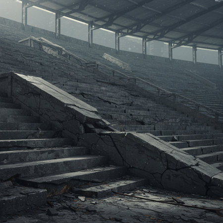 Staircase in the old abandoned theater. 3D Renderingの素材