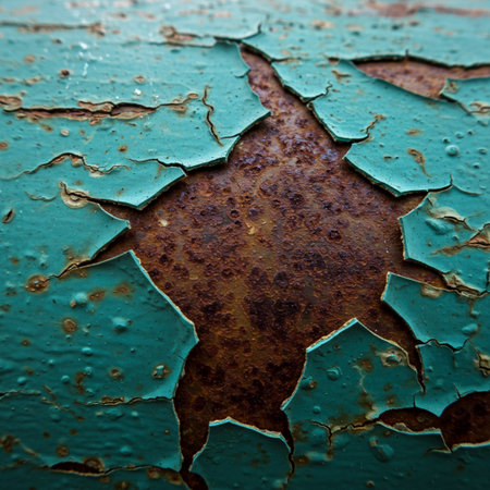 Rusty metal surface with peeling paint. Grunge background.の素材