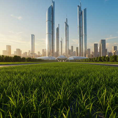 beautiful landscape with modern buildings in shanghai china.の素材