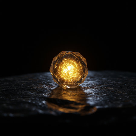 Close-up of a crystal ball on a black background. Macroの素材