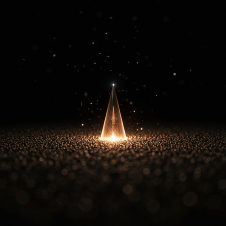 3d illustration of a magic crystal with sparks on a black backgroundの素材