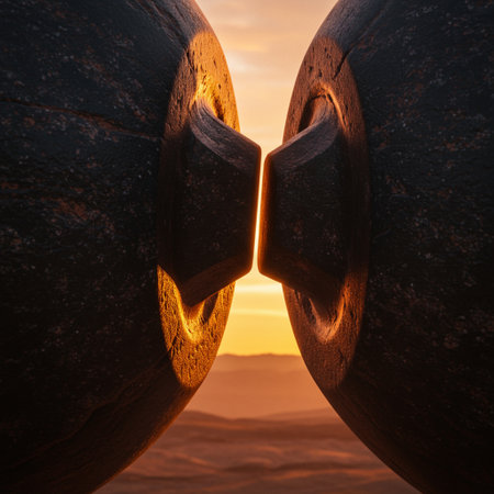Sunset in the desert, 3d rendering. Computer digital drawing.の素材