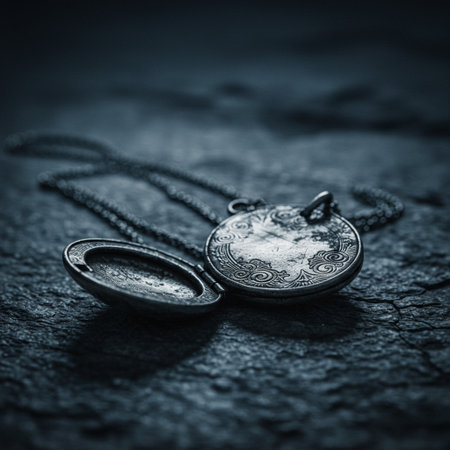 Vintage silver pocket watch on dark background. Selective focus. Toned.の素材