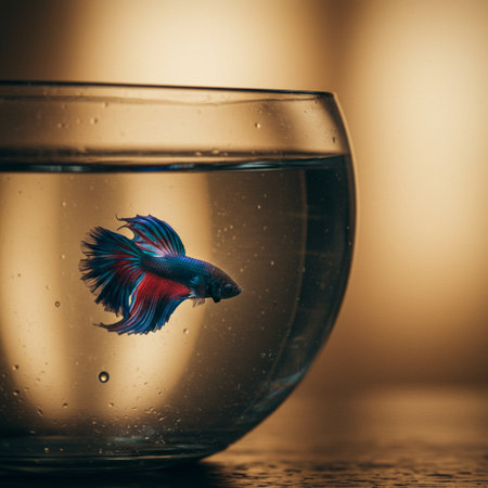 Capture the moving moment of red siamese fighting fish isolated on black background. betta fish.の素材