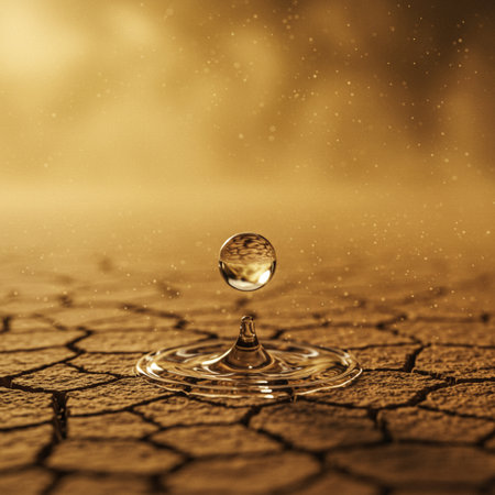 Macro shot of a water drop falling into a water surface.の素材