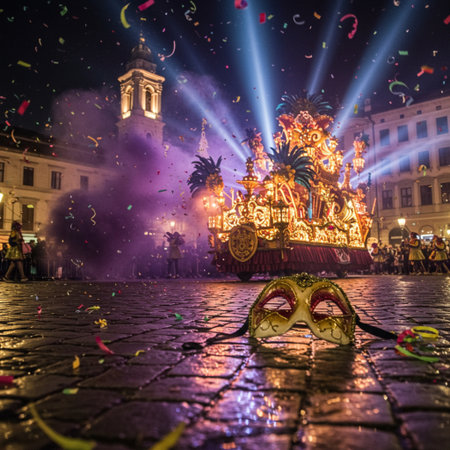 The Carnival at Basel (Basle - Switzerland) in the year 2015. The picture shows some costumed people.の素材
