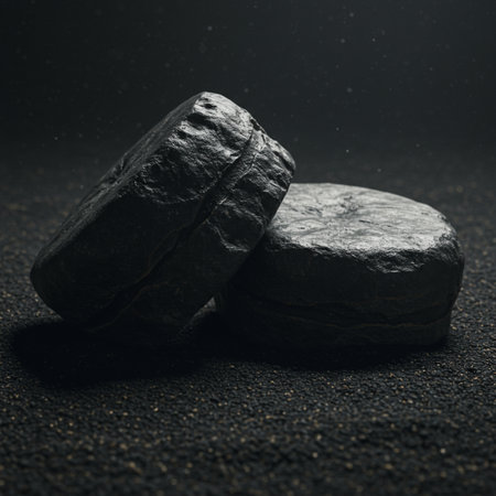 Black stones on a black background. Black stones on a black background.の素材