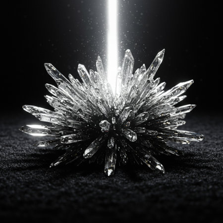 crystal ball on a black background, close-up, macroの素材