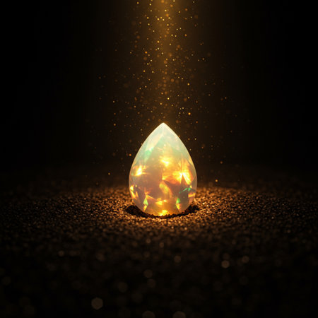 Magic crystal on black background. 3d illustration. Magic concept.の素材