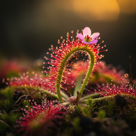 Drosera fulgida, carnivorous plant in the rainforestの素材