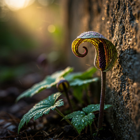 Paphiopedilum caeruleum plant in the forestの素材