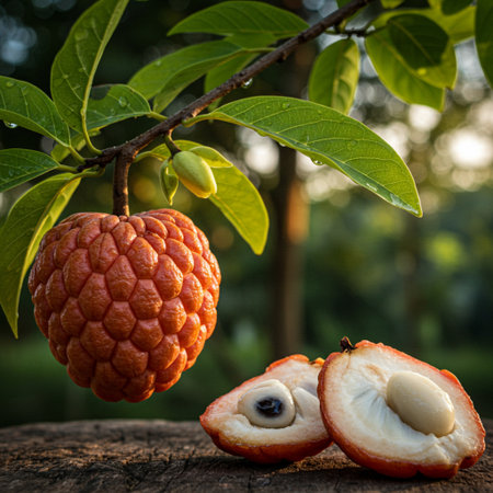 custard apple, custard apple, litchi fruitの素材