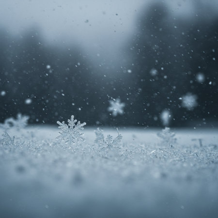 Winter background with snowflakes. Winter landscape with snowflakesの素材