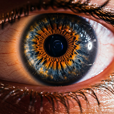 Macro shot of human eye with beautiful iris. Close-up.の素材