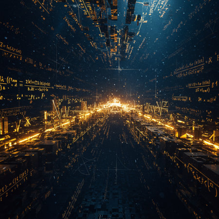 Futuristic night city. 3d rendering toned image double exposureの素材