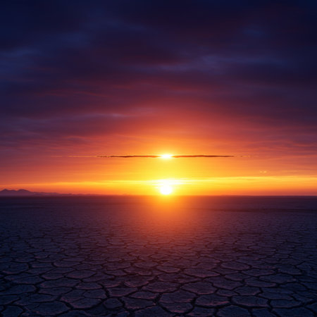Sunset over Salt Flats, Salar de Uyuni, Boliviaの素材