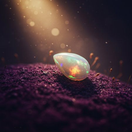 Natural gemstone on a dark background. 3d render illustration.の素材
