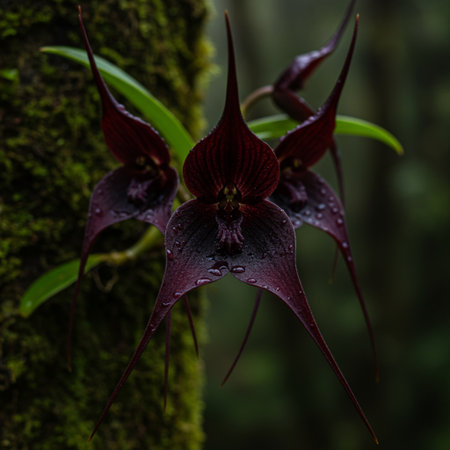 Paphiopedilum orchid in rainforest, Thailandの素材