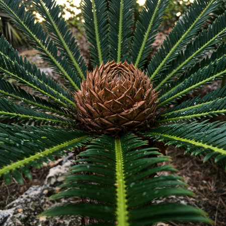 Cycad cycad in a botanical garden, Crete, Greeceの素材
