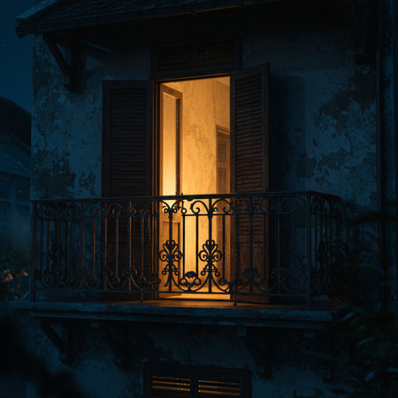 Old house at night in the tropics, 3d rendering.の素材